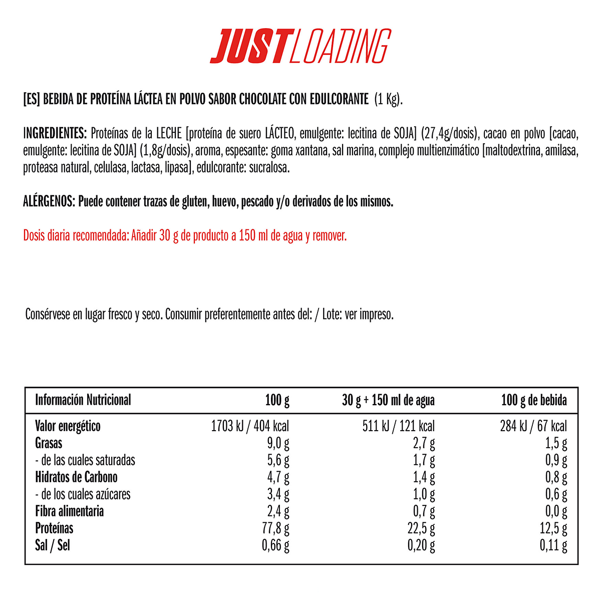 PROTE&Iacute;NA WHEY 100% SABOR CHOCOLATE 400 G.