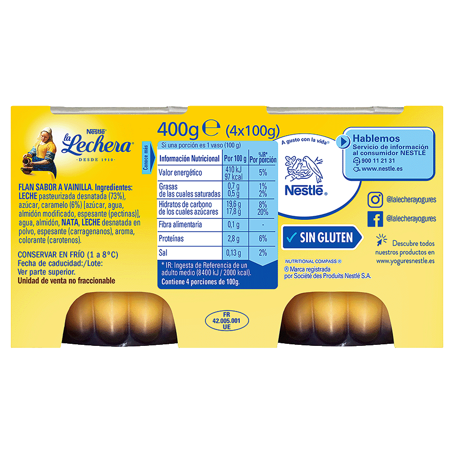 FLANBY DE VAINILLA CON CARAMELO 100 G. PACK 4