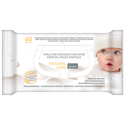 TOALLITAS INFANTILES PIELES AT&Oacute;PICAS 60 UDS.