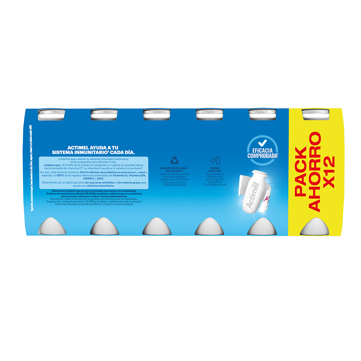 YOGUR L&Iacute;QUIDO NATURAL 0% M.G. 100 G. PACK 12