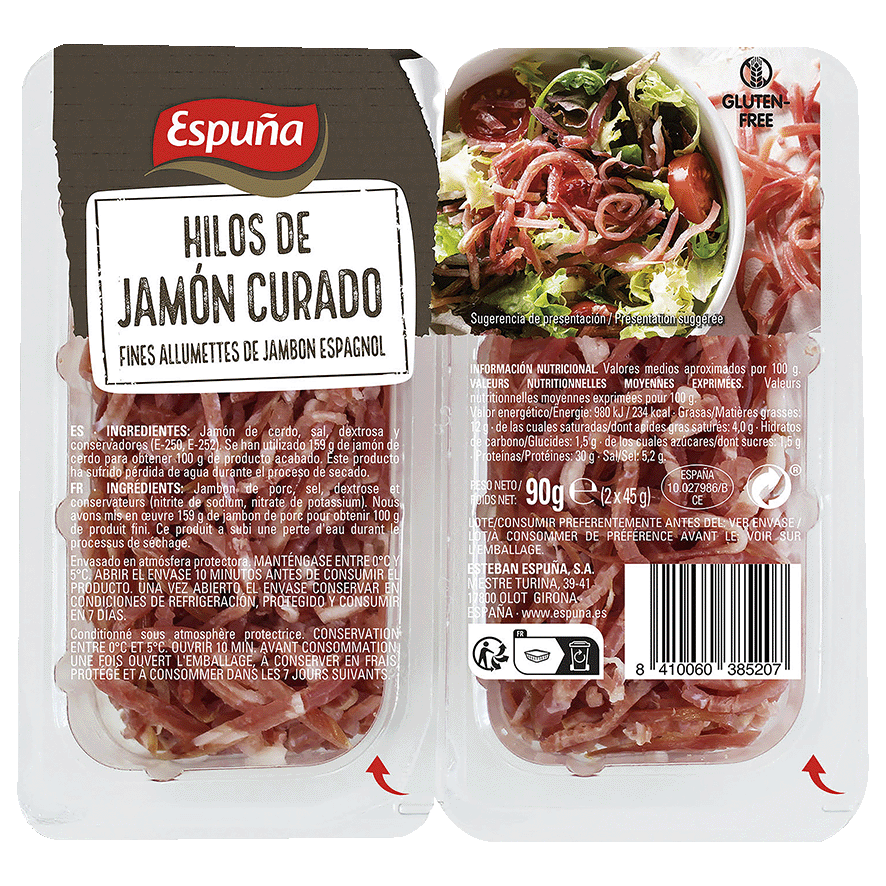 HILOS DE JAM&Oacute;N CURADO 45 G. PACK 2