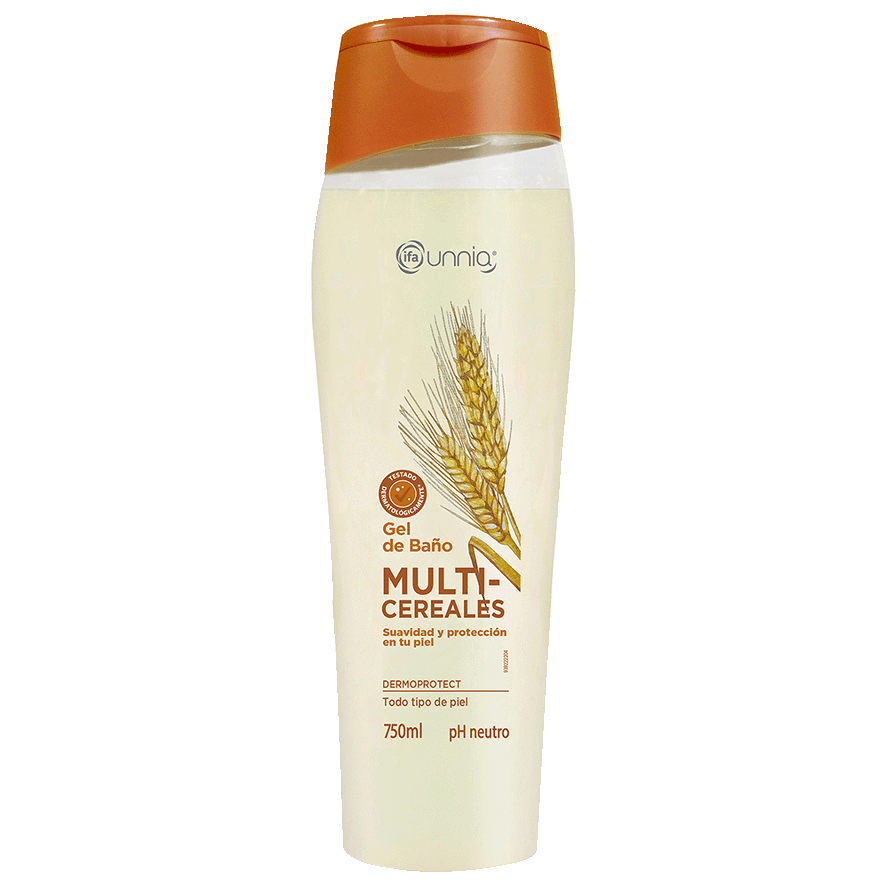 GEL DE BA&Ntilde;O MULTICEREALES 750 ML.