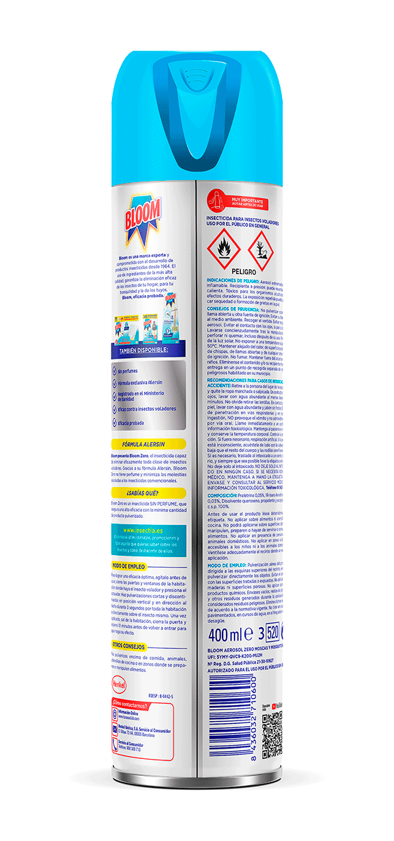 INSECTICIDA MOSCAS Y MOSQUITOS 400 ML.