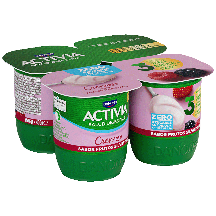 YOGUR CREMOSO FRUTOS SILVESTRES 0% 115 G. PACK 4