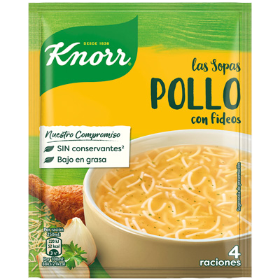 SOPA DE POLLO CON FIDEOS 1 UNIDAD