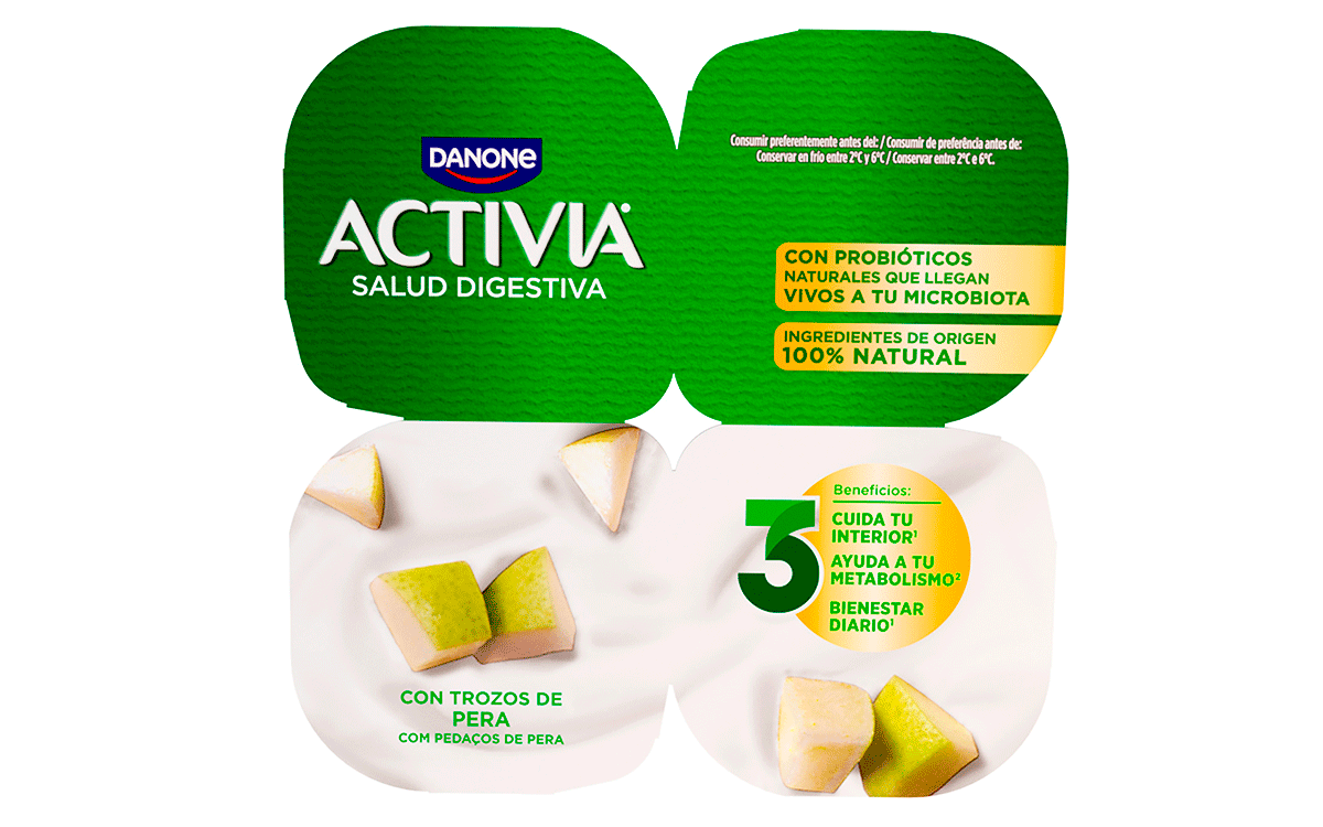 YOGUR CON PERA 120 G. PACK 4