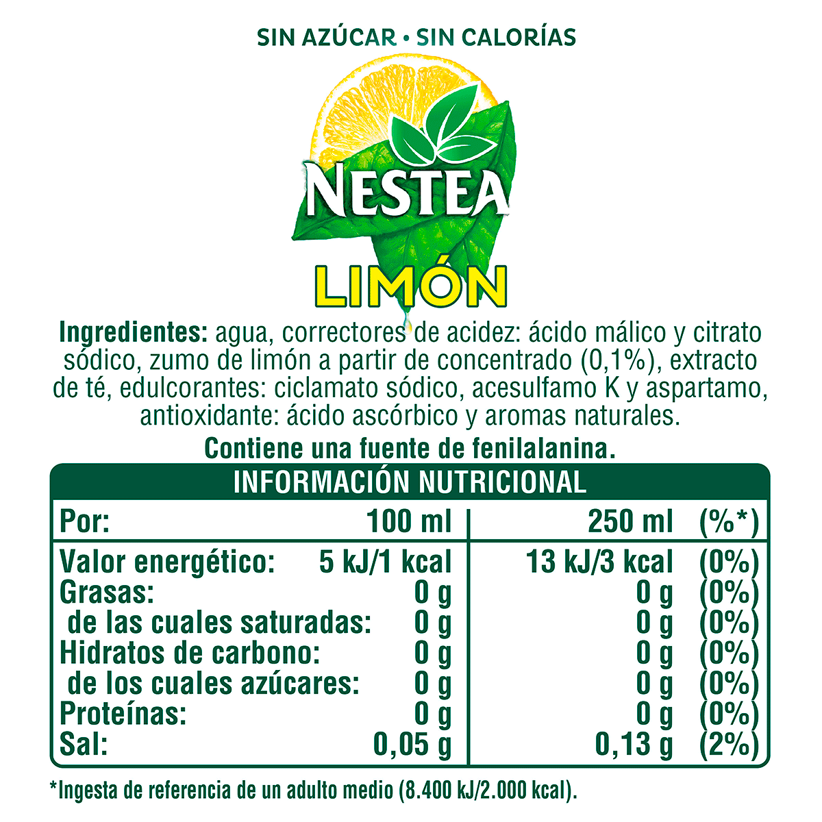 T&Eacute; AL LIM&Oacute;N SIN AZ&Uacute;CAR 1,5 LITROS