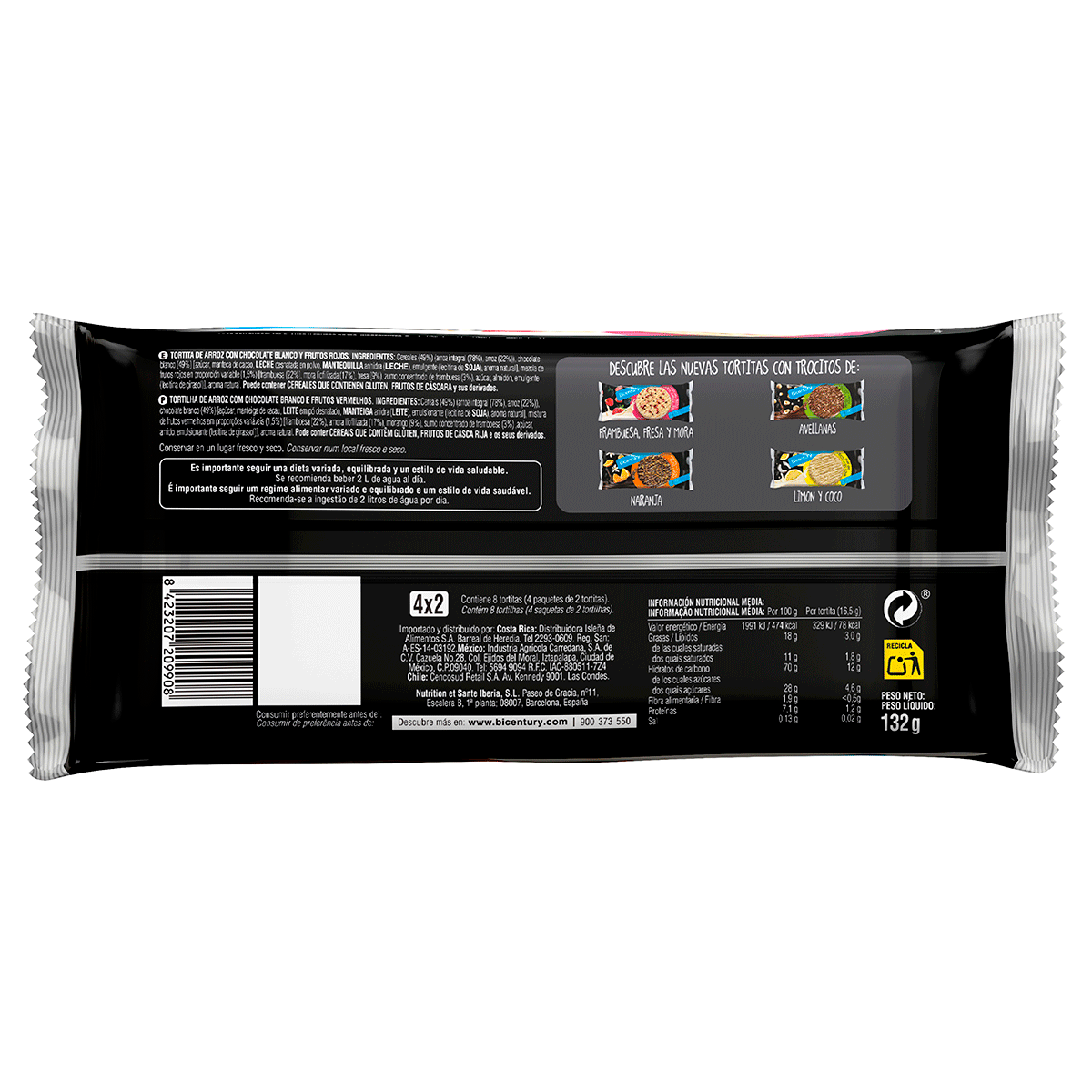 TORTITAS CHOCOLATE BLANCO FRUTOS ROJOS PACK 4