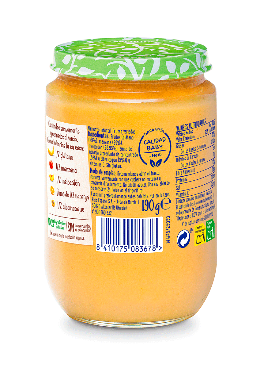 TARRITO DE FRUTAS VARIADAS 190 G.