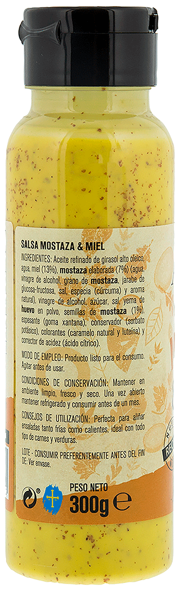 SALSA DE MOSTAZA Y MIEL 300 G.