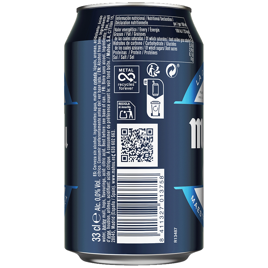 CERVEZA RUBIA 0,0 33 CL.