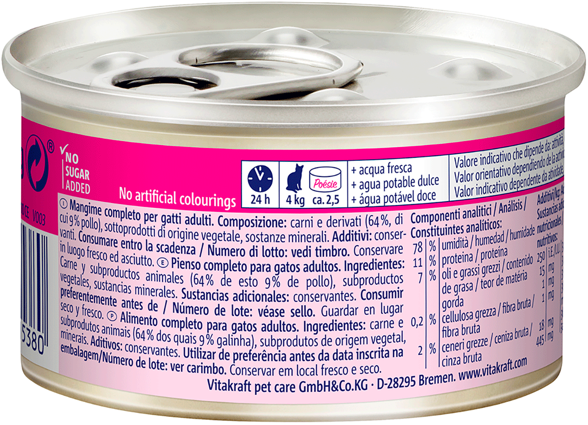 MOUSSE DE POLLO PARA GATOS POESIE 85 G.