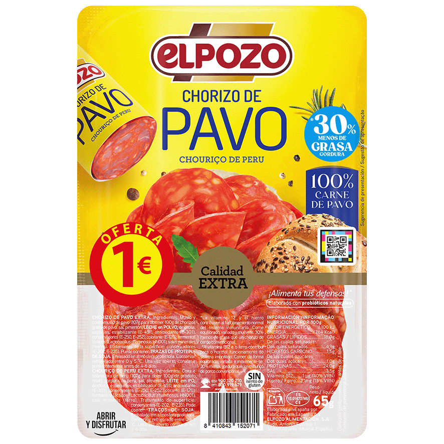 CHORIZO DE PAVO 65 G.
