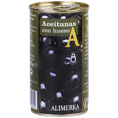 ACEITUNAS NEGRAS CON HUESO 185 G.