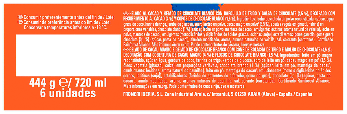 HELADO 3 CHOCOLATES EXTREME 6 UDS.