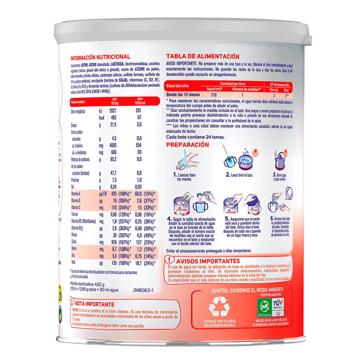 LECHE DE CRECIMIENTO PREMIUM 800 G.