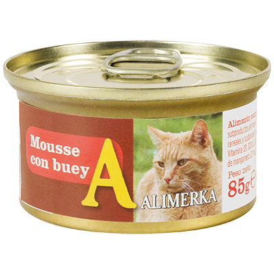 MOUSSE CON BUEY PARA GATOS 85 G.