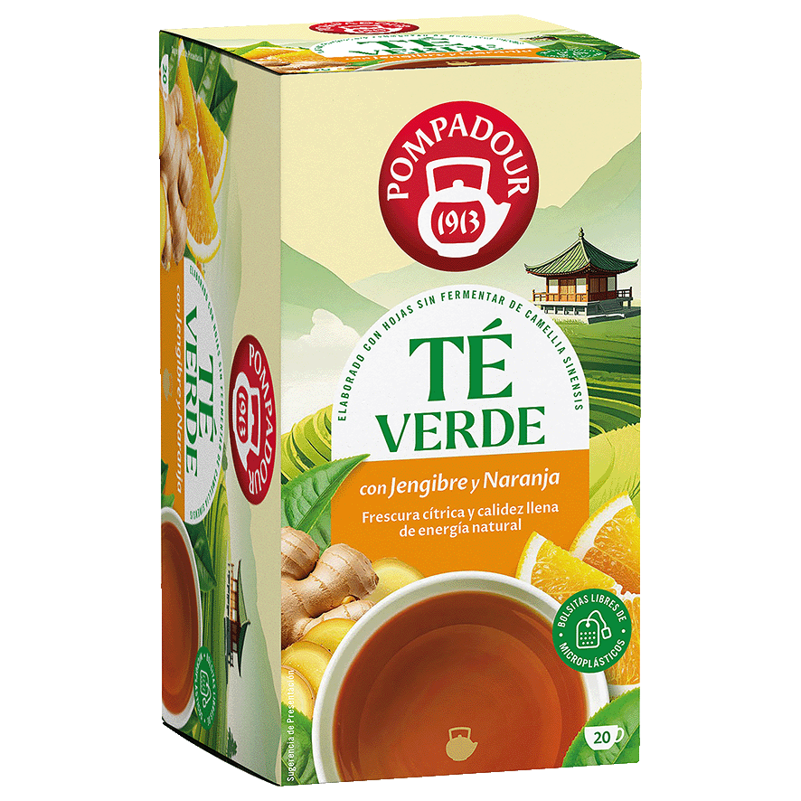 TE VERDE CON JENGIBRE Y NARANJA 20 UDS.