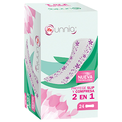 PROTEGE SLIP Y COMPRESA 2 EN 1 24 UDS.