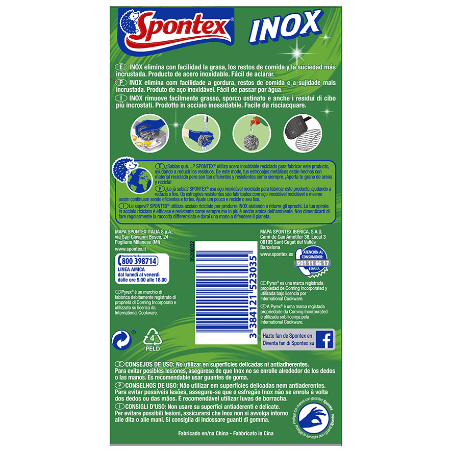 ESTROPAJO INOX PACK 2