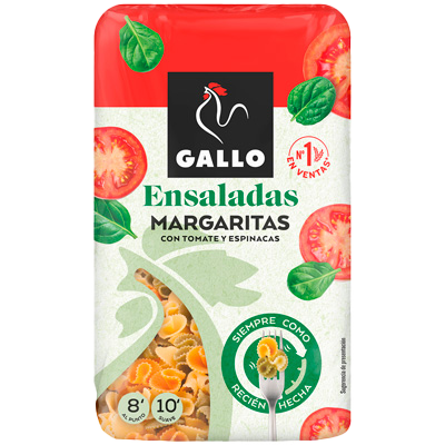 MARGARITAS CON TOMATE Y ESPINACAS 450 G.
