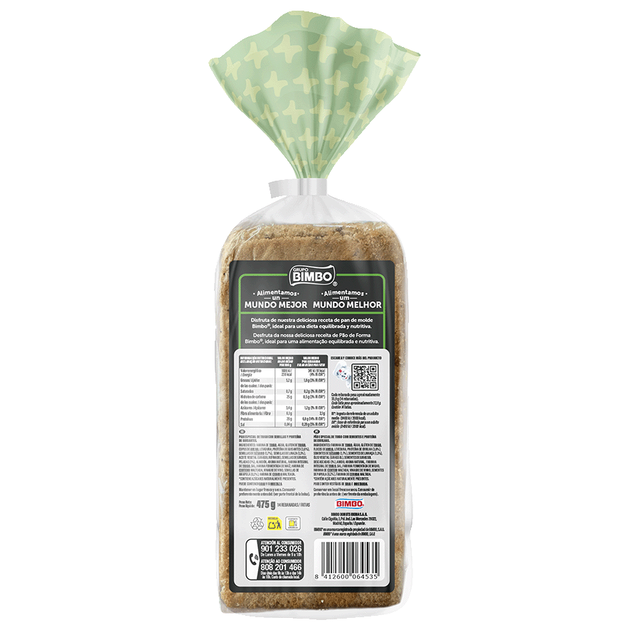 PAN DE MOLDE +PROTE&Iacute;NA 475 G.