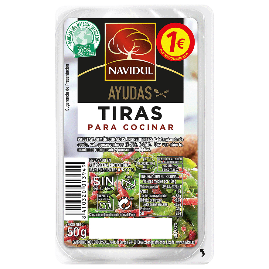TIRAS DE JAM&Oacute;N 50 G.