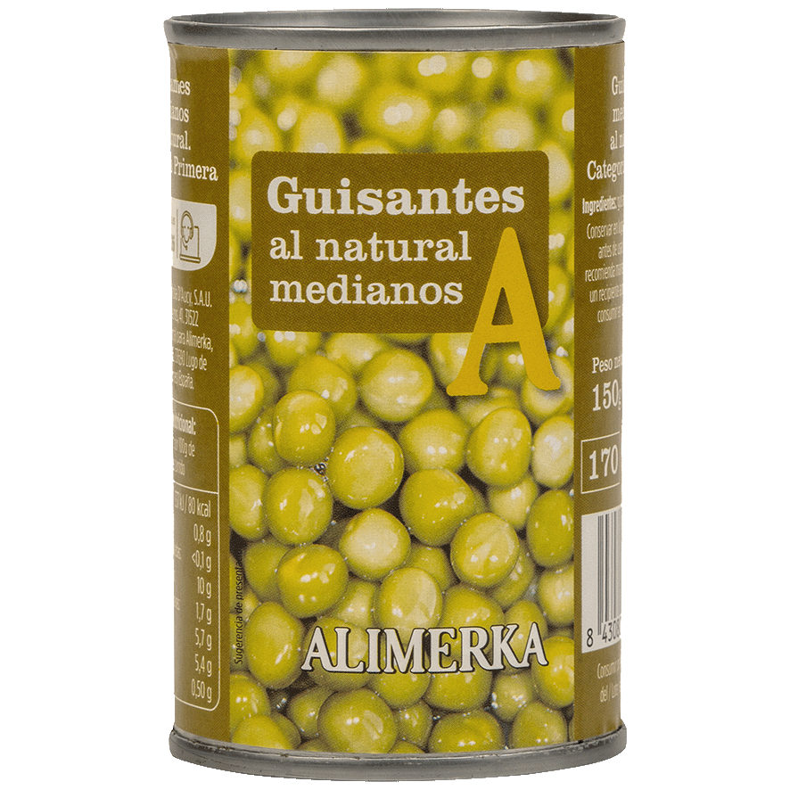GUISANTES AL NATURAL MEDIANOS 95 G.