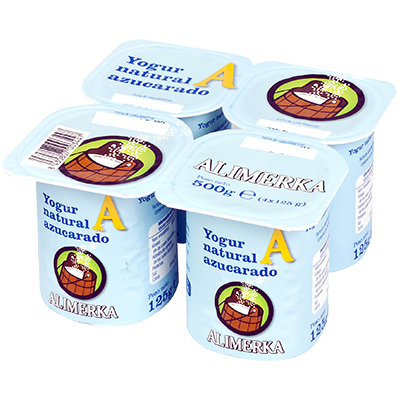 YOGUR NATURAL AZUCARADO 125 G. PACK 4