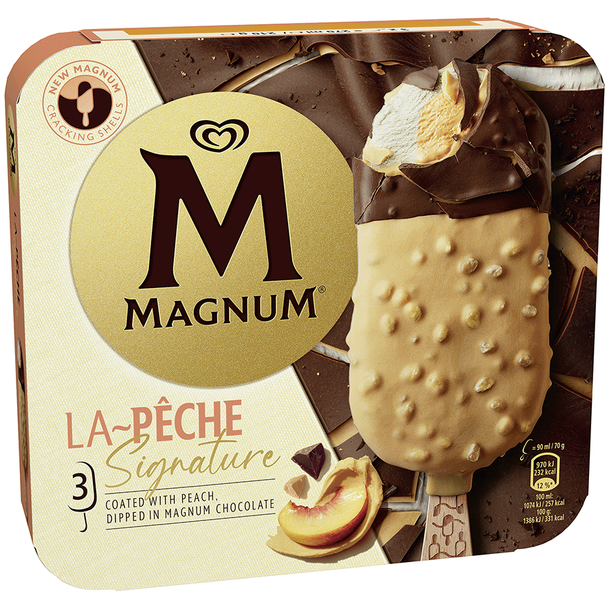 HELADO SIGNATURE MELOCOT&Oacute;N 90 G. PACK 3