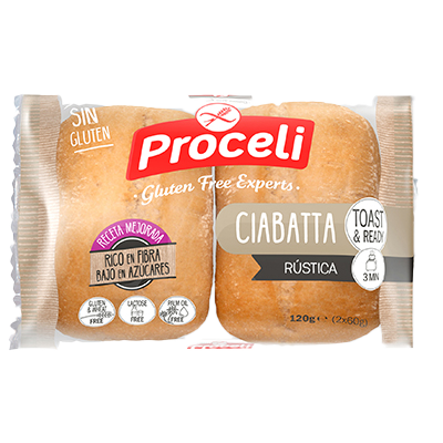CIABATTA R&Uacute;STICA SIN GLUTEN 120 G.