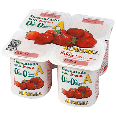 YOGUR DESNATADO CON FRESA 125 G. PACK 4