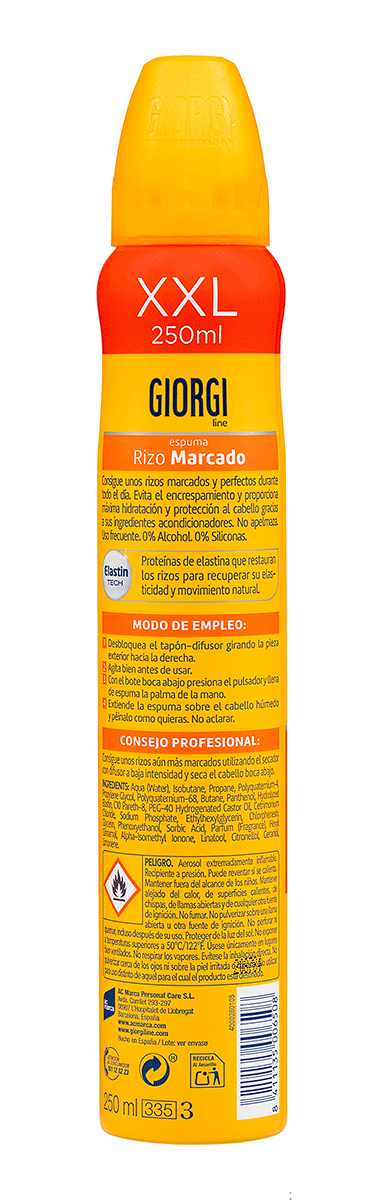 ESPUMA RIZO MARCADO 250 ML.
