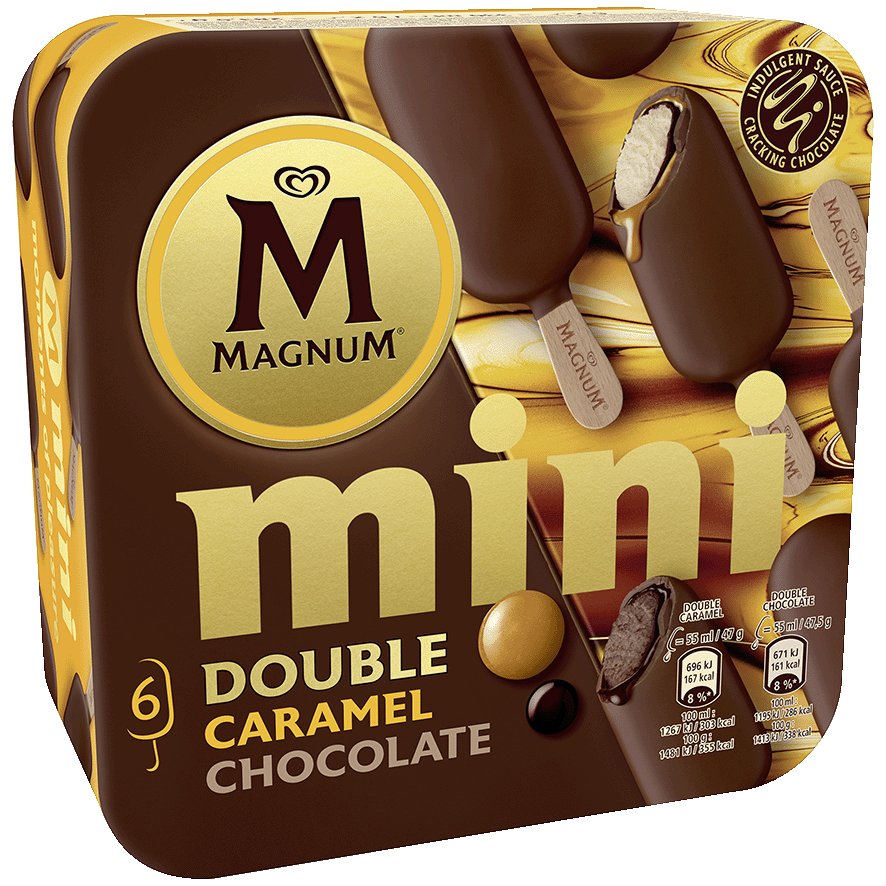 HELADO MINI DOBLE CHOCOLATE Y CARAMELO 50 G. PACK 6 UDS.
