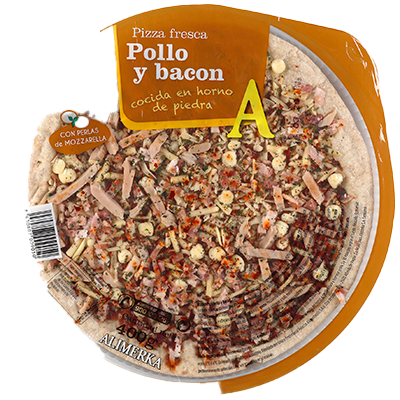 PIZZA DE POLLO Y BACON 400 G.