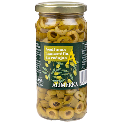 ACEITUNAS MANZANILLA EN RODAJAS 130 G.