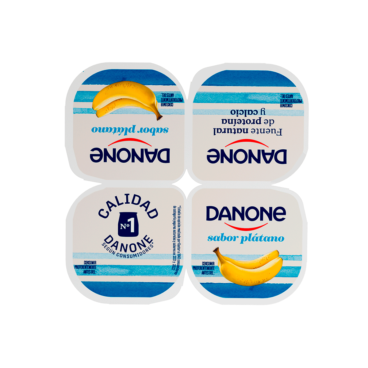YOGUR SABOR PL&Aacute;TANO 120 G. PACK 4