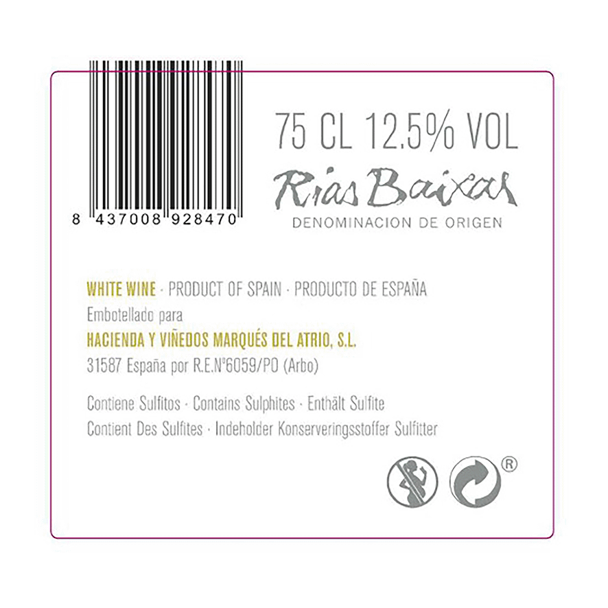 VINO ALBARI&Ntilde;O D.O. RIAS BAIXAS 75 CL.