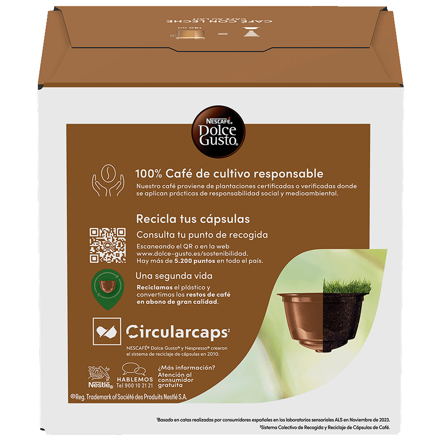 CAF&Eacute; CON LECHE DOLCE GUSTO 16 CAPSULAS