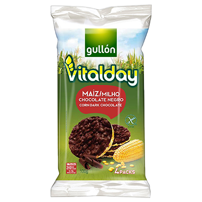 TORTITAS DE MA&Iacute;Z CON CHOCOLATE NEGRO 100 G.