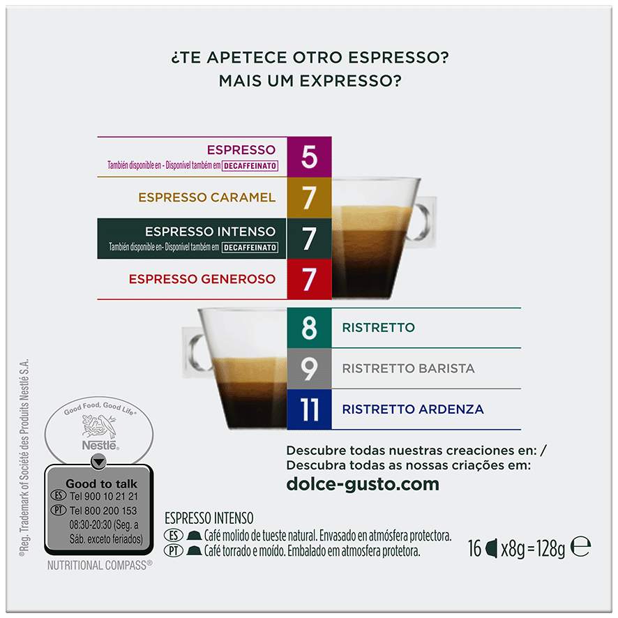CAF&Eacute; ESPRESSO INTENSO DOLCE GUSTO 16 CAPSULAS