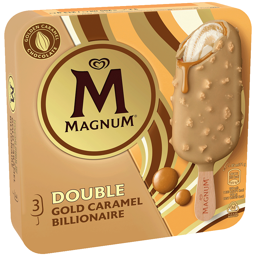 HELADO DOUBLE GOLD CARAMEL 71 G. PACK 3 UDS.