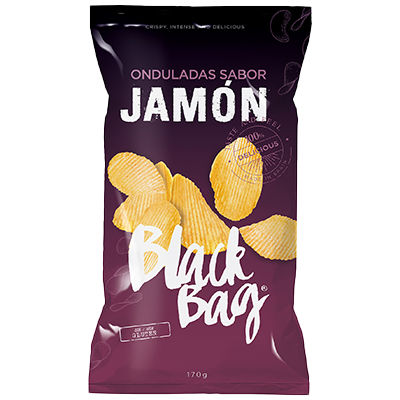PATATAS ONDULADAS SABOR JAM&Oacute;N 170 G.