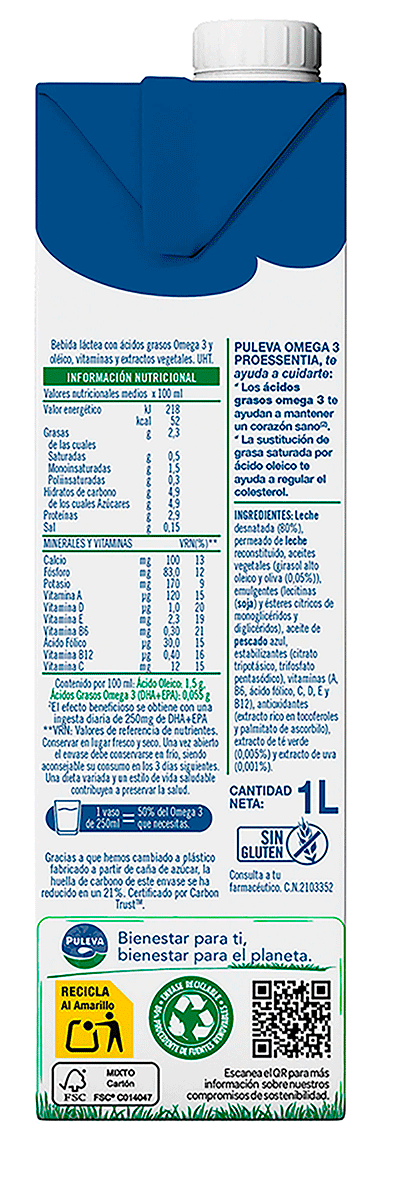PREPARADO L&Aacute;CTEO OMEGA 3 1 LITRO