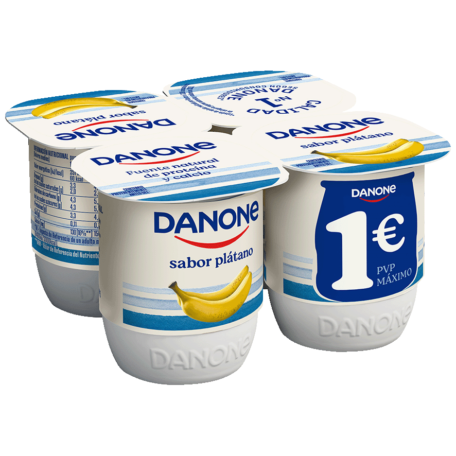 YOGUR SABOR PL&Aacute;TANO 120 G. PACK 4