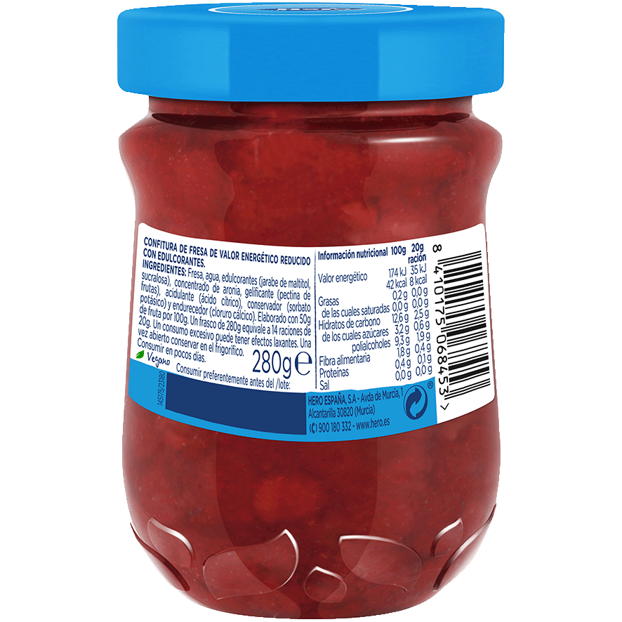 CONFITURA 0% DE FRESA 280 G.