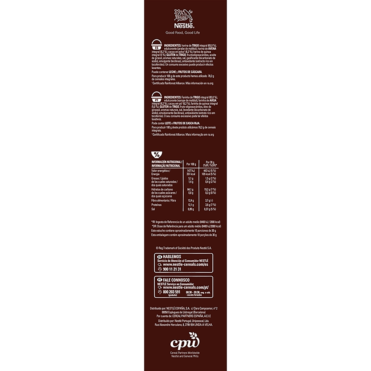CEREALES DE PROTEINA CON CACAO 310 G.