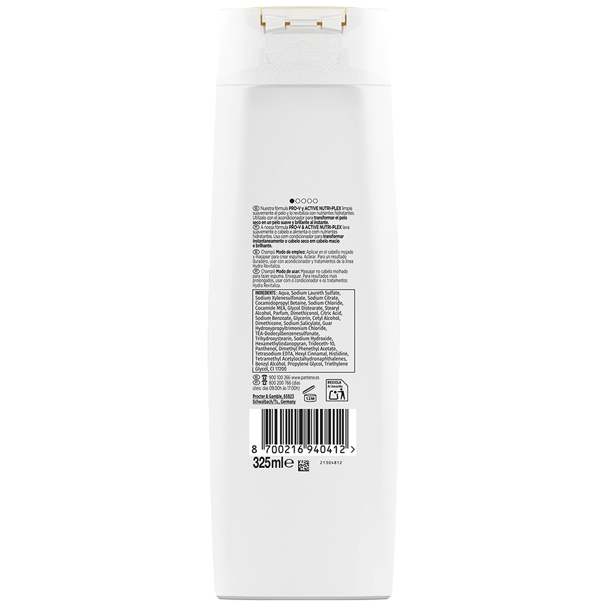 CHAMP&Uacute; HYDRA REVITALIZA 325 ML.