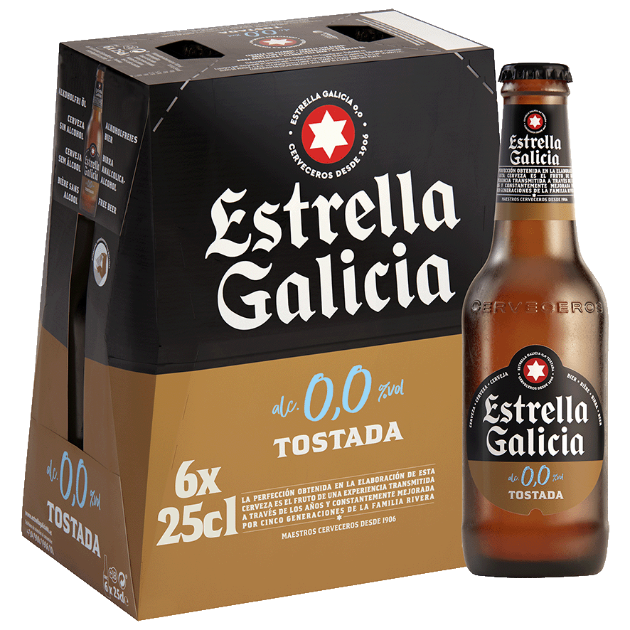 CERVEZA TOSTADA 0,0% 25 CL. PACK 6