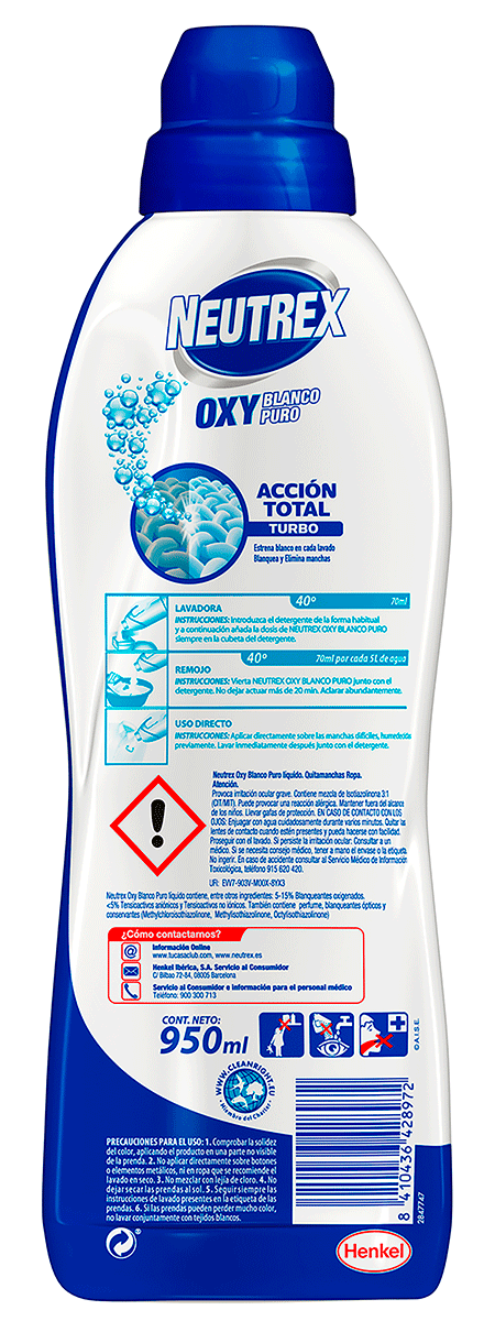 LIMPIADOR BLANCO PURO 950 ML.